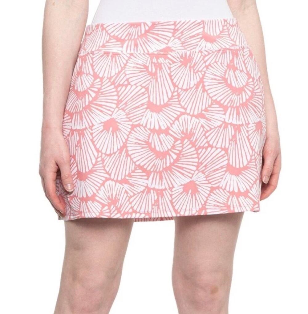 Tommy Bahama Skort Shell Pattern Coral White XL UPF Golf Tennis Pickleball